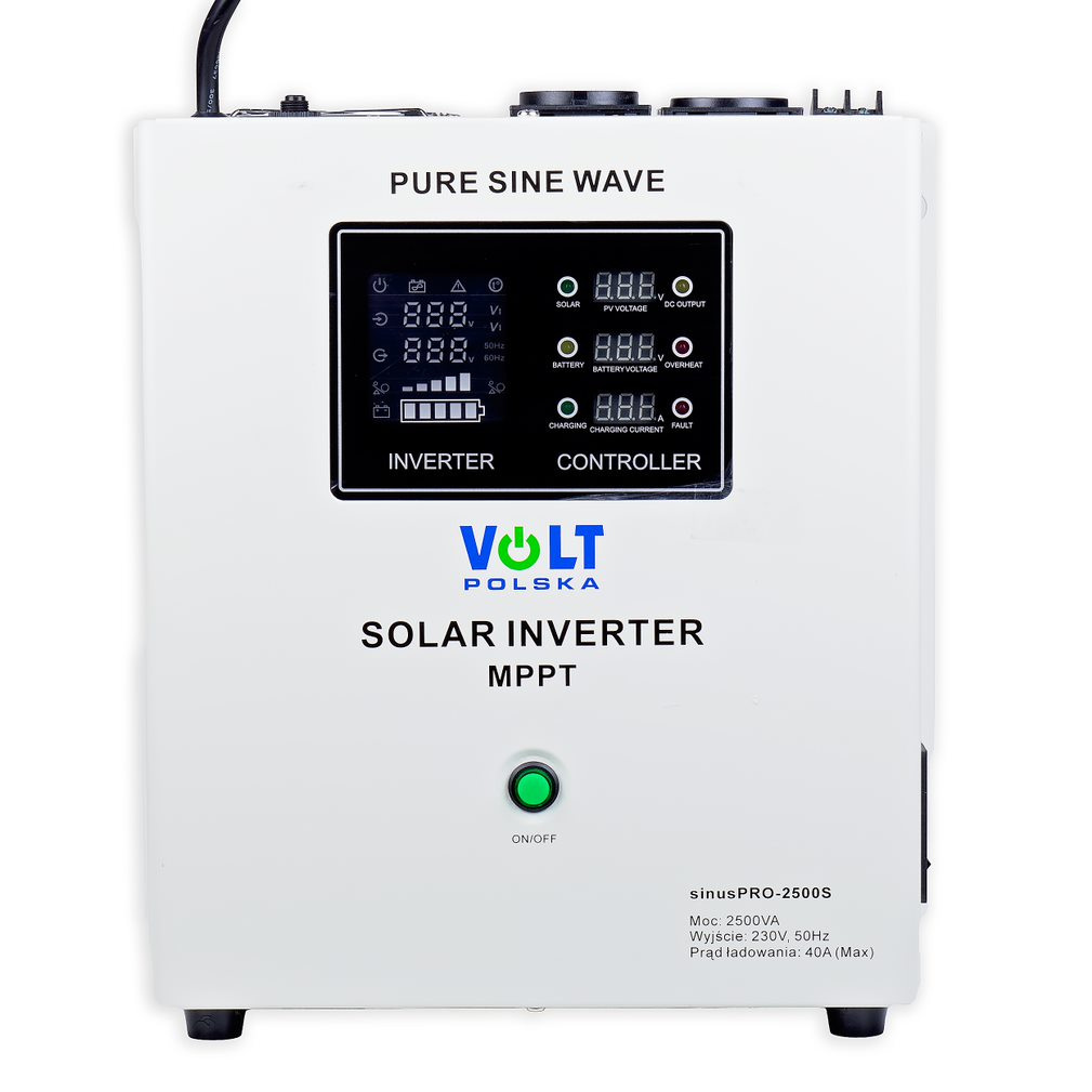 Inwerter solarny Sinus Pro 2500 S 24/230V (1800/2500W) + 40A MPPT (100V)