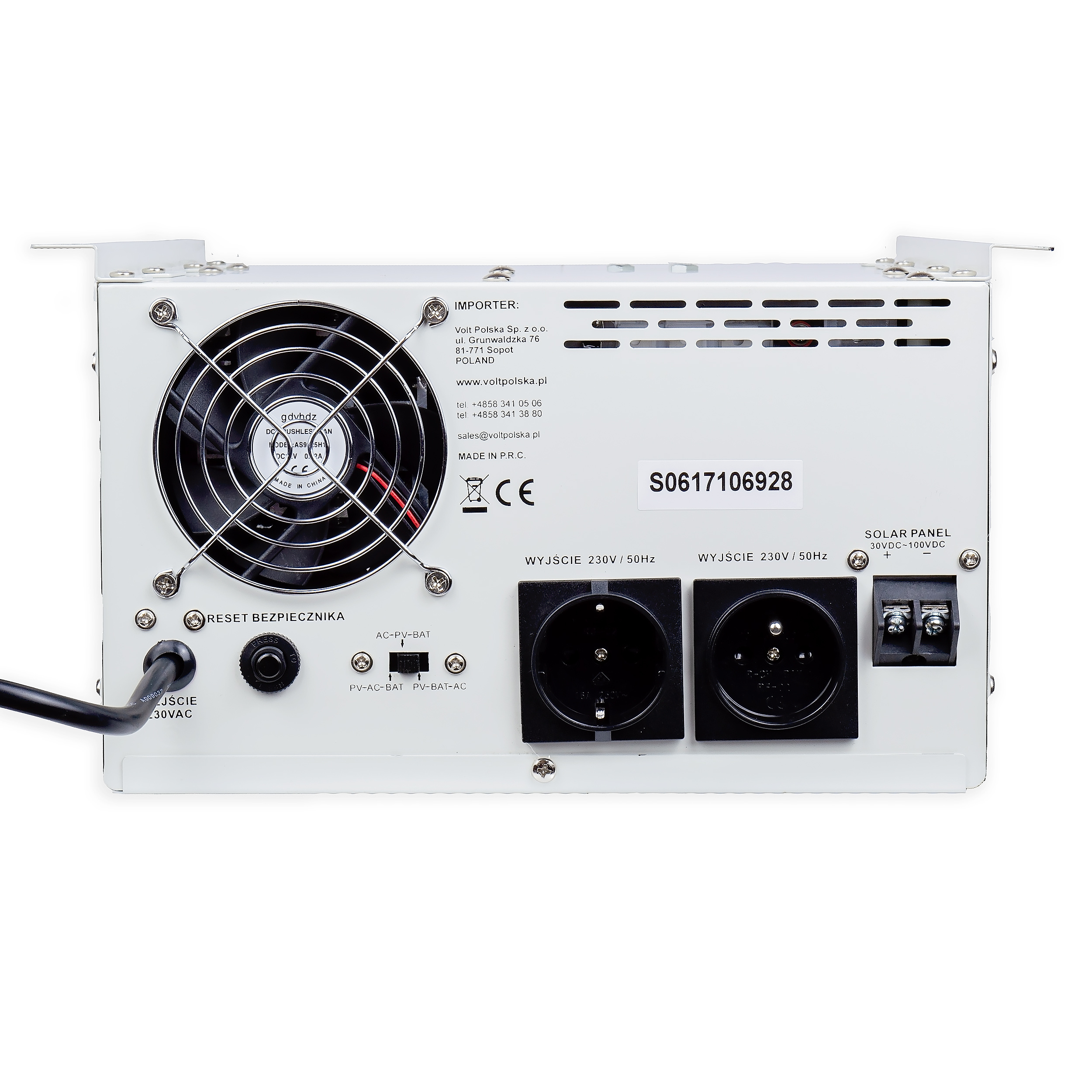 Inwerter solarny Sinus Pro 2500 S 24/230V (1800/2500W) + 40A MPPT (100V)