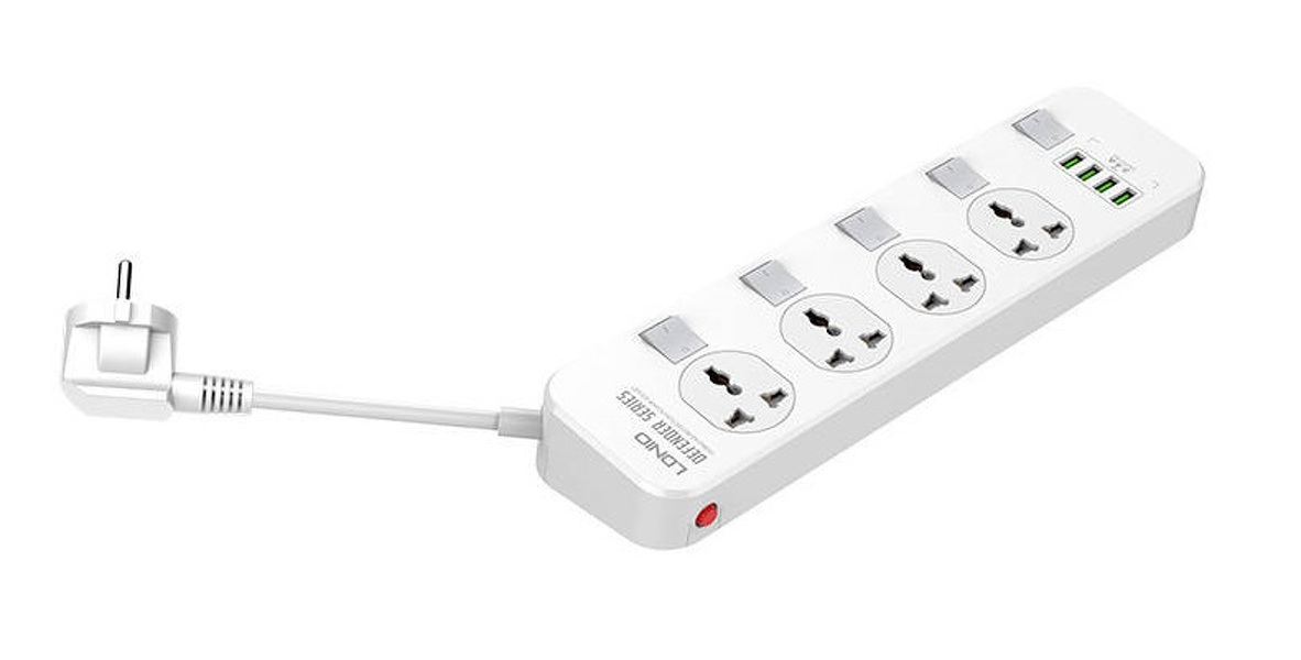 Zdjęcie produktu: Listwa zasilająca z 4 gniazdami AC, 4x USB, LDNIO SC4408, 2500W (biała)