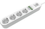 Miniatura zdjęcia: Listwa zasilająca z 4 gniazdami AC, 4x USB, LDNIO SE4432, 2m (biała)