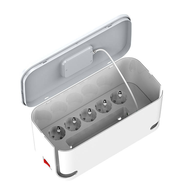 Listwa zasilająca z organizerem, 5x AC, 3x USB, LDNIO SN5309W, 2500W z ładowaniem indukcyjnym 15W (biała)