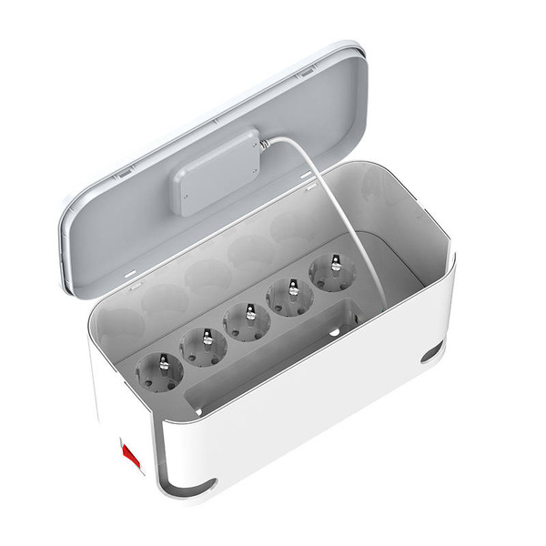 Zdjęcie produktu: Listwa zasilająca z organizerem, 5x AC, 3x USB, LDNIO SN5309W, 2500W z ładowaniem indukcyjnym 15W (biała)