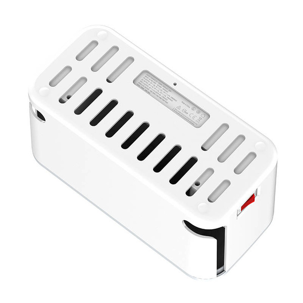 Zdjęcie produktu: Listwa zasilająca z organizerem, 5x AC, 3x USB, LDNIO SN5309W, 2500W z ładowaniem indukcyjnym 15W (biała)