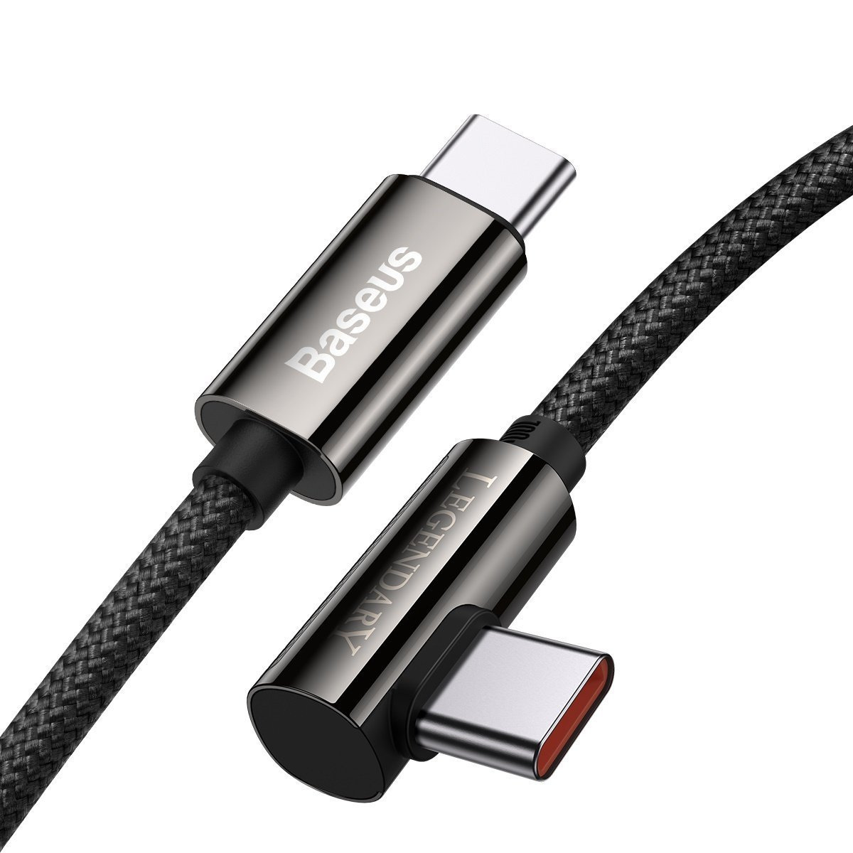 Kabel przewód USB Typ-C do Typ-C kątowy 100cm Baseus Legend Series, 100W, PD - czarny (CATCS-01) Kabel przewód USB Typ-C do Typ-C kątowy 100cm Baseus Legend Series, 100W, PD - czarny (CATCS-01)