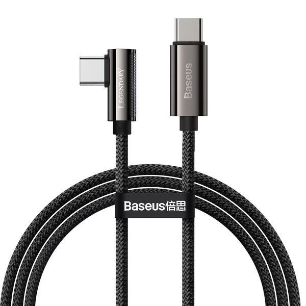 Zdjęcie produktu: Kabel przewód USB Typ-C do Typ-C kątowy 100cm Baseus Legend Series, 100W, PD - czarny (CATCS-01) Zdjęcie produktu: Kabel przewód USB Typ-C do Typ-C kątowy 100cm Baseus Legend Series, 100W, PD - czarny (CATCS-01)