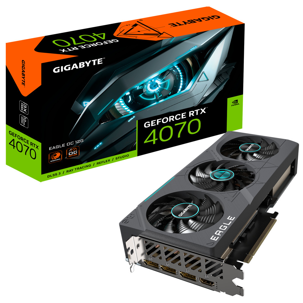 Gigabyte GeForce RTX 4070 Eagle OC 12GB GDDR6X DLSS 3 (GV-N4070EAGLE OC-12GD) Gigabyte GeForce RTX 4070 Eagle OC 12GB GDDR6X DLSS 3 (GV-N4070EAGLE OC-12GD)