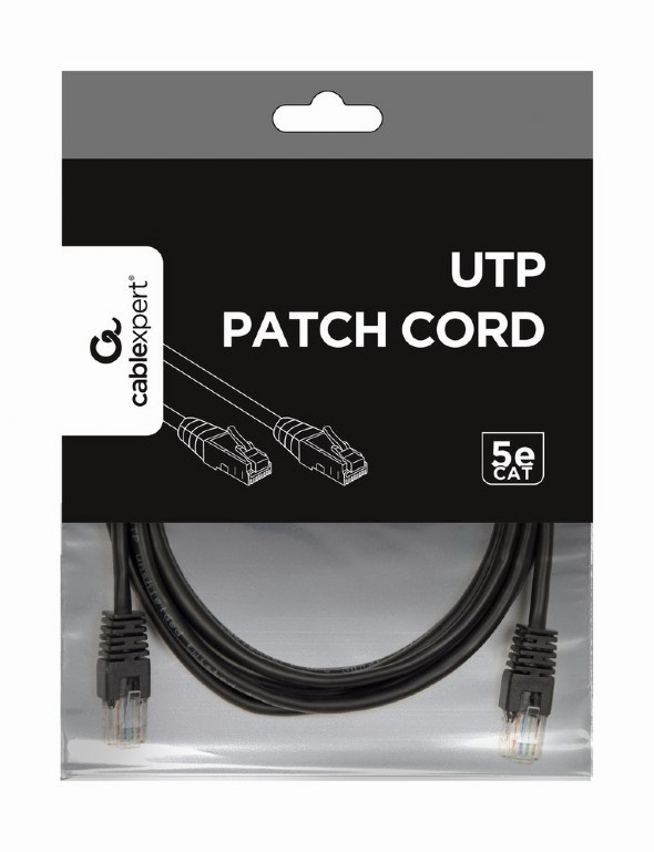 Patch Cable (Patchcord) - kabel sieciowy ethernet RJ45 UTP 3m kat.5e Czarny Patch Cable (Patchcord) - kabel sieciowy ethernet RJ45 UTP 3m kat.5e Czarny