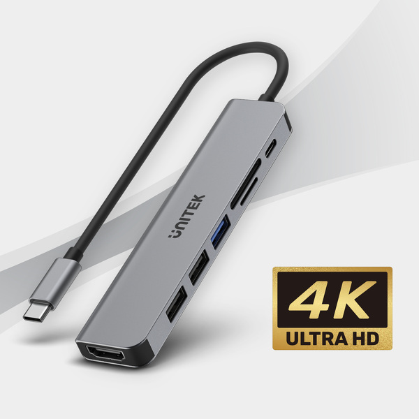 Zdjęcie produktu: Unitek HUB USB C 7w1 100W HDMI 4K (H1118A)