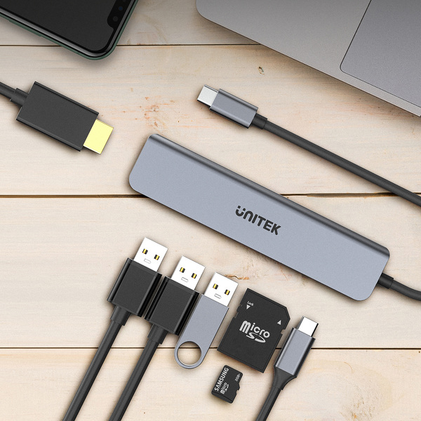 Zdjęcie produktu: Unitek HUB USB C 7w1 100W HDMI 4K (H1118A)