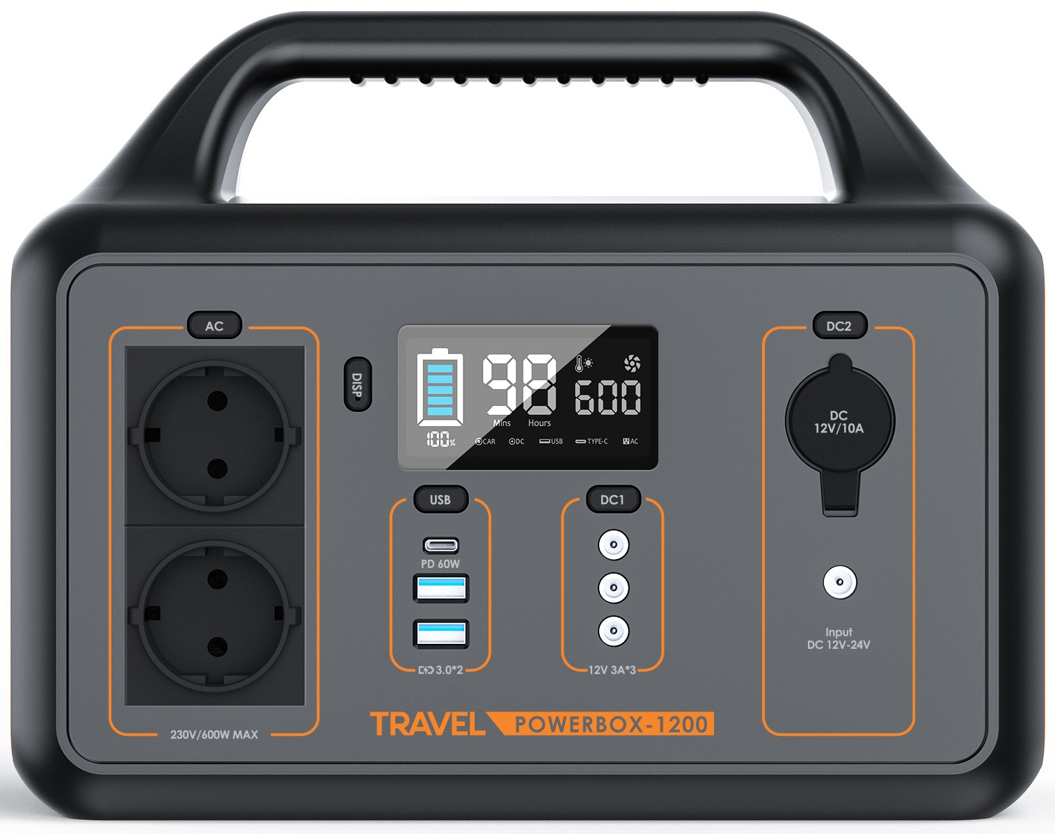 Przenośna stacja zasilania Volt Travel Powerbox Opti 1200 (600W) Przenośna stacja zasilania Volt Travel Powerbox Opti 1200 (600W)