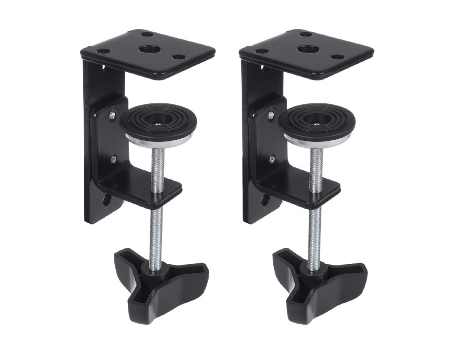 Uchwyt biurkowy do monitora LCD Maclean na dwa monitory, sprężyna gazowa, max. VESA 100x100, 13"-27", 8kg x2 kg, czarny, MC-861