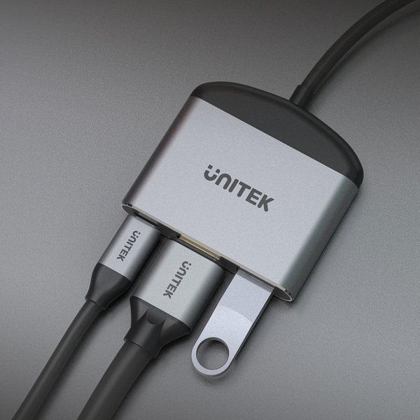 Zdjęcie produktu: Adapter Unitek USB TYP-C na HDMI 8K, USB-A, USB-C 100W (D1102A)