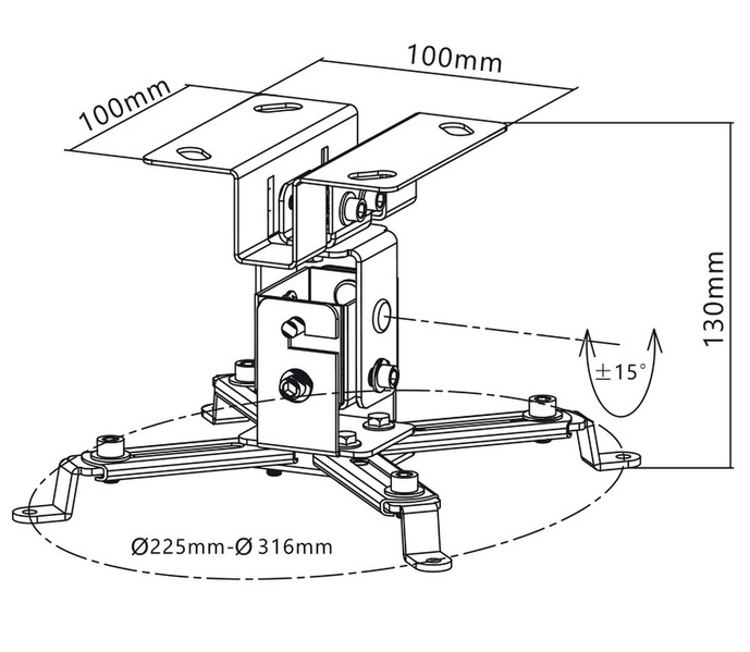 Zdjęcie produktu: Uchwyt sufitowy do projektora Maclean MC-582 Zdjęcie produktu: Uchwyt sufitowy do projektora Maclean MC-582