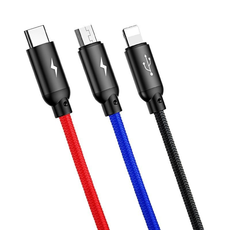 Baseus kabel USB 3w1 TYP-C, Lightning, micro