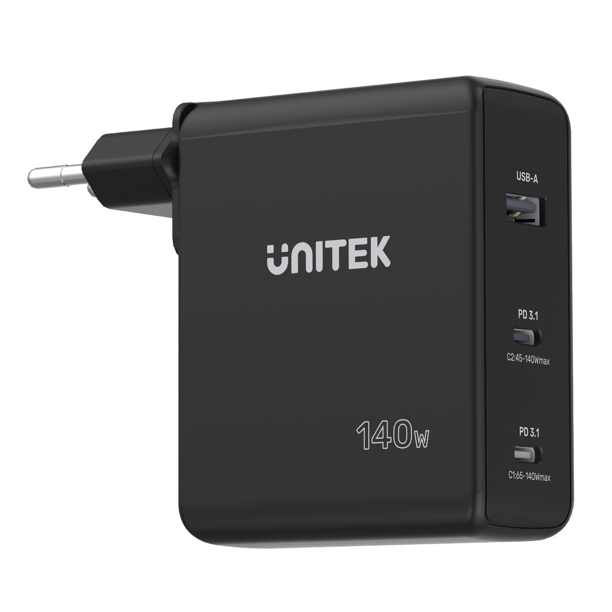 Unitek GaN 3 Ładowarka USB 140W QC 3.0 P1115 Unitek GaN 3 Ładowarka USB 140W QC 3.0 P1115