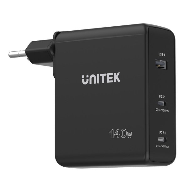 Zdjęcie produktu: Unitek GaN 3 Ładowarka USB 140W QC 3.0 P1115 Zdjęcie produktu: Unitek GaN 3 Ładowarka USB 140W QC 3.0 P1115