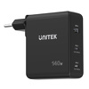 Ładowarka sieciowa Unitek GaN 3 1x USB, 2x USB TYP-C PD 3.1, 140W, QC 3.0 - 18W - czarna (P1115A)