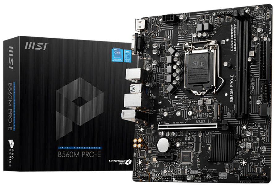 Zdjęcie produktu: Płyta główna MSI B560M PRO-E DDR4 LGA1200 Zdjęcie produktu: Płyta główna MSI B560M PRO-E DDR4 LGA1200