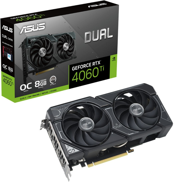 Zdjęcie produktu: Asus GeForce RTX 4060 Ti DUAL OC 8GB GDDR6 DLSS 3 Zdjęcie produktu: Asus GeForce RTX 4060 Ti DUAL OC 8GB GDDR6 DLSS 3