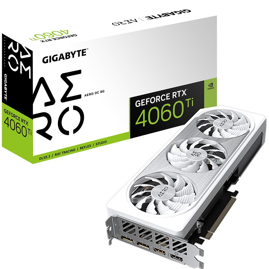 Gigabyte GeForce RTX 4060 Ti AERO OC 8GB GDDR6 DLSS 3 (GV-N406TAERO OC-8GD)