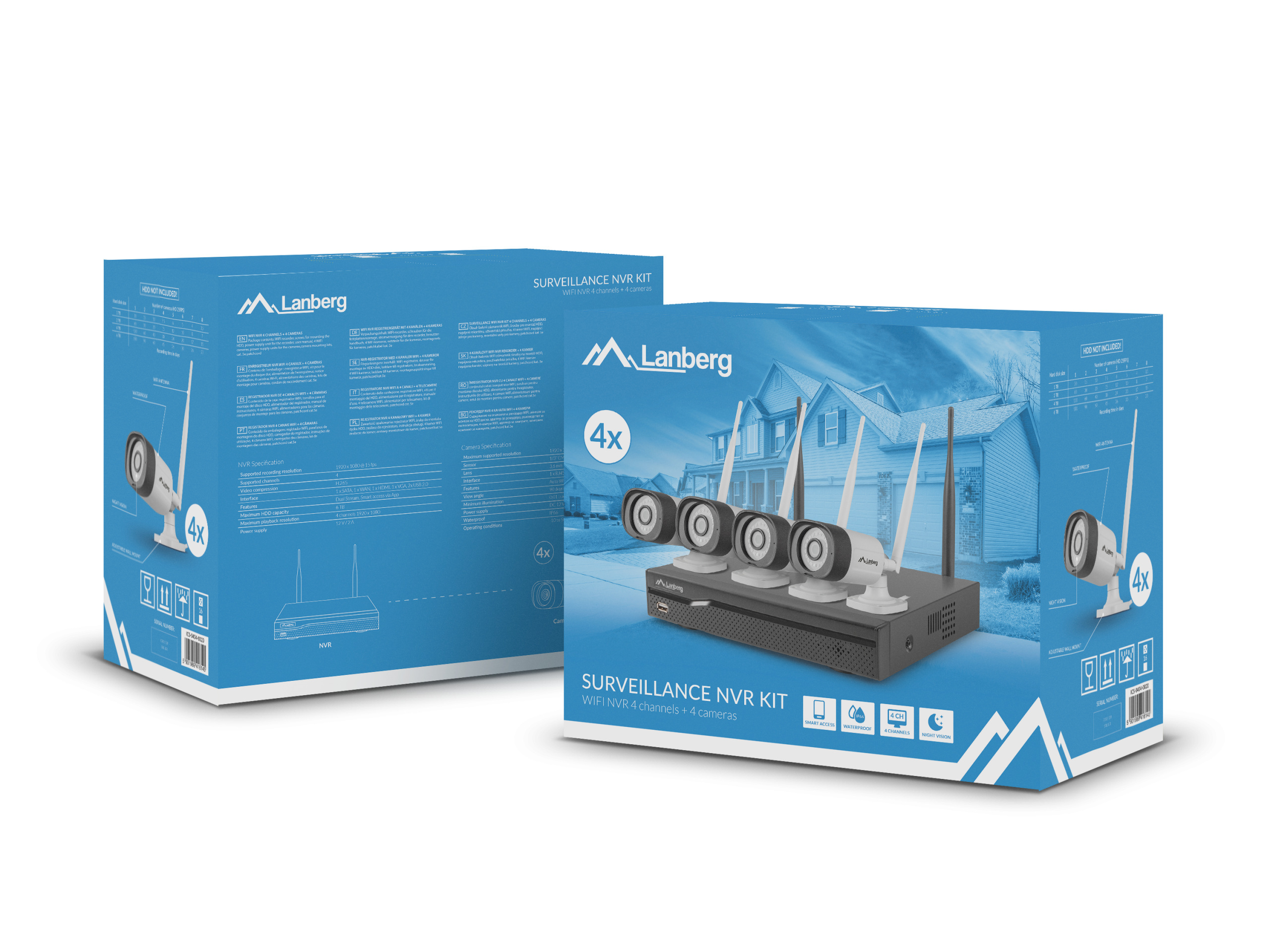 Zestaw Do Monitoringu Rejestrator Nvr 4 Kanałowy Wifi + 4kamery Ip Wifi 3mp Z Akcesoriami Lanberg (ICS-0404-0030) Zestaw Do Monitoringu Rejestrator Nvr 4 Kanałowy Wifi + 4kamery Ip Wifi 3mp Z Akcesoriami Lanberg (ICS-0404-0030)