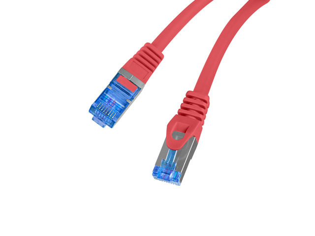 Lanberg Patchcord Kat.6A S/FTP 25cm czerwony