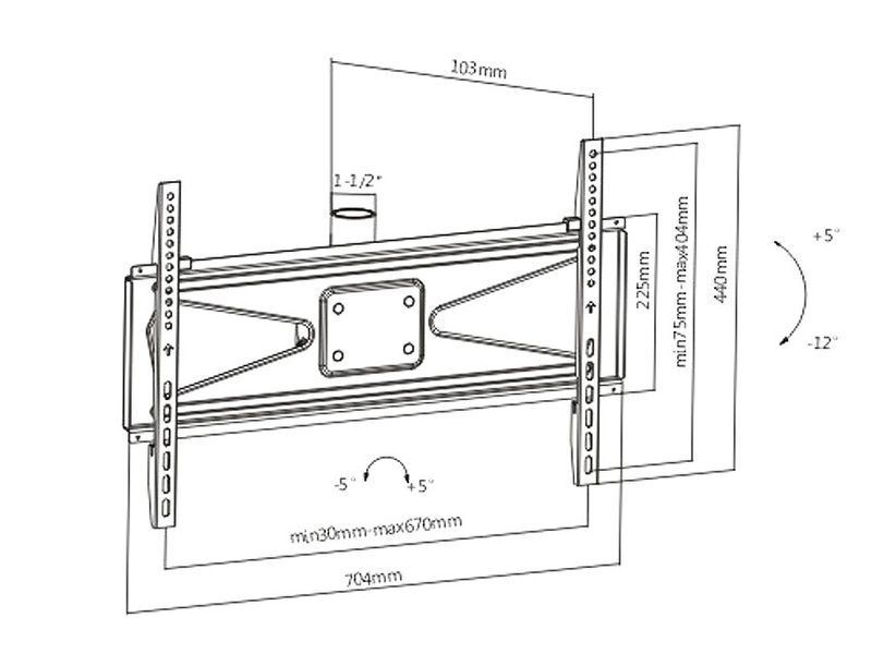 Zdjęcie produktu: Uchwyt Maclean, Do telewizora sufitowy, Max vesa 600x400, PROFI MARKET SYSTEM, 37-70",50kg, MC-705 Zdjęcie produktu: Uchwyt Maclean, Do telewizora sufitowy, Max vesa 600x400, PROFI MARKET SYSTEM, 37-70",50kg, MC-705