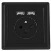Miniatura zdjęcia: Gniazdo Podtynkowe 230V Pojedyncze + 2x USB 2.1a French Lanberg czarne