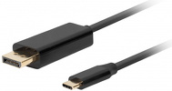 Przewód USB TYP-C / Displayport M 1.2 4K@60Hz 0,5m czarny Lanberg