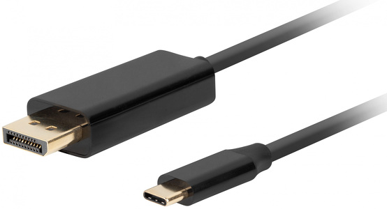 Miniatura produktu: Przewód USB TYP-C / Displayport M 1.2 4K@60Hz 3m czarny Lanberg