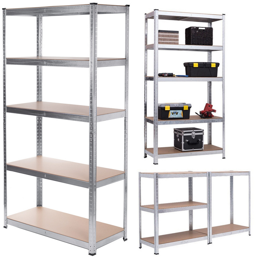 Regał magazynowy metalowy szafka 175 kg x5 180x90x40cm GreenBlue, ocynk, rozkładany, MDF, GB378