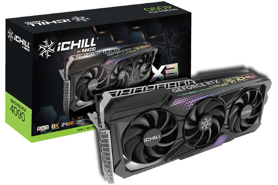 Zdjęcie produktu: Inno3D GeForce RTX 4090 iChill X3 24GB GDDR6X DLSS 3 (C40903-246XX-1833VA47)