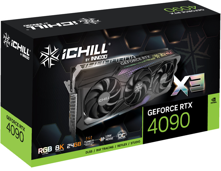 Zdjęcie produktu: Inno3D GeForce RTX 4090 iChill X3 24GB GDDR6X DLSS 3 (C40903-246XX-1833VA47)