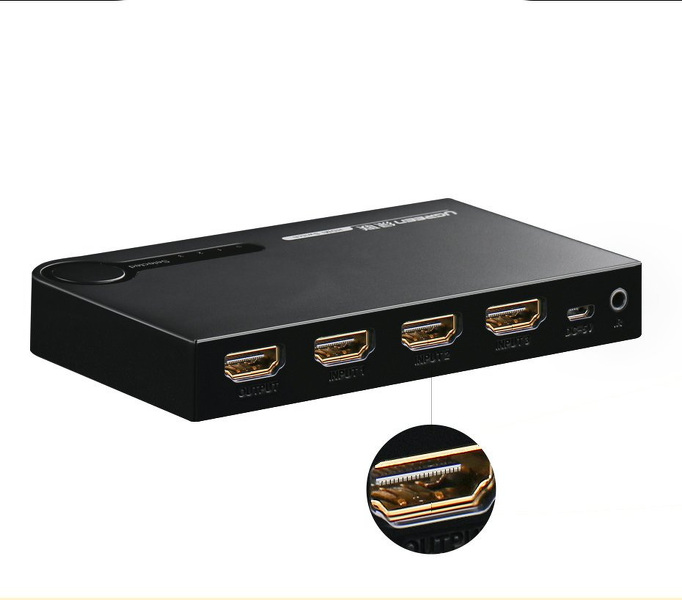 Zdjęcie produktu: Ugreen przełącznik rozdzielacz splitter switch HDMI - 3x HDMI 3D 4K 7,5 Gbps 36 bit na kanał czarny (40234) Zdjęcie produktu: Ugreen przełącznik rozdzielacz splitter switch HDMI - 3x HDMI 3D 4K 7,5 Gbps 36 bit na kanał czarny (40234)