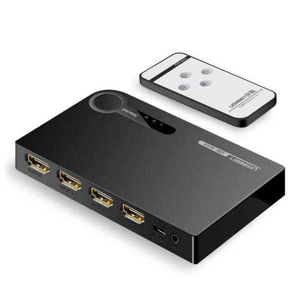 Zdjęcie produktu: Ugreen przełącznik rozdzielacz splitter switch HDMI - 3x HDMI 3D 4K 7,5 Gbps 36 bit na kanał czarny (40234) Zdjęcie produktu: Ugreen przełącznik rozdzielacz splitter switch HDMI - 3x HDMI 3D 4K 7,5 Gbps 36 bit na kanał czarny (40234)