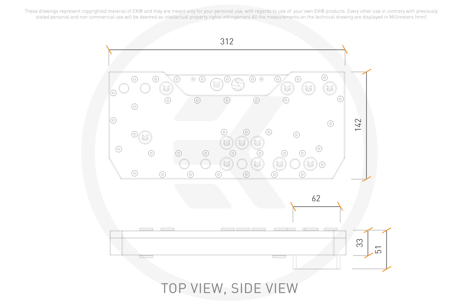 EK-Mana G2 PC-O11D EVO DDC D-RGB Distribution Plate EK-Mana G2 PC-O11D EVO DDC D-RGB Distribution Plate