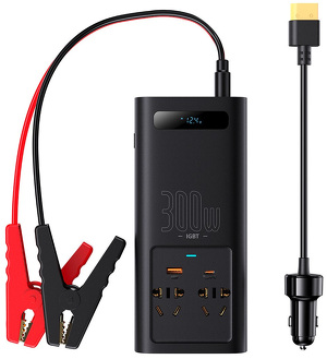 Miniatura produktu: Inwerter samochodowy Baseus 300W, 220V, CN/EU - czarny (CGNB010101)