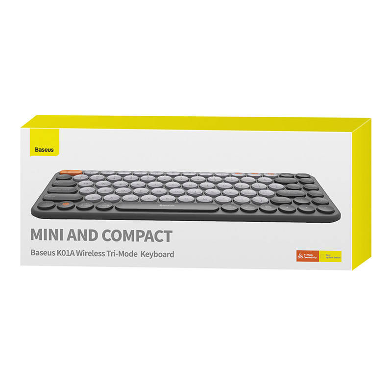 Klawiatura bezprzewodowa Baseus KO1A - szaro-biała (B00955503833-00) Klawiatura bezprzewodowa Baseus KO1A - szaro-biała (B00955503833-00)