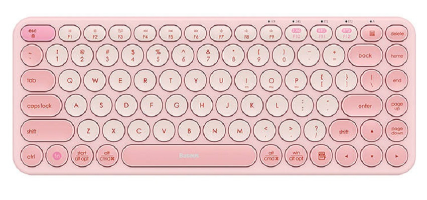 Klawiatura bezprzewodowa Baseus KO1A - różowa (B00955503413-00) Klawiatura bezprzewodowa Baseus KO1A - różowa (B00955503413-00)