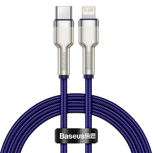 Miniatura produktu: Kabel przewód USB Typ-C - Lightning / iPhone 100cm Baseus Cafule, PD, 20W - fioletowy (CATLJK-A05)