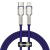 Kabel przewód USB Typ-C - Lightning / iPhone 100cm Baseus Cafule, PD, 20W - fioletowy (CATLJK-A05)