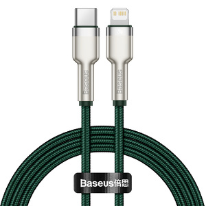 Miniatura produktu: Kabel przewód USB Typ-C - Lightning / iPhone 100cm Baseus Cafule, PD, 20W - zielony (CATLJK-A06)