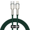 Kabel przewód USB Typ-C - Lightning / iPhone 100cm Baseus Cafule, PD, 20W - zielony (CATLJK-A06)