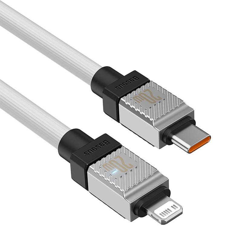 Kabel przewód USB Typ-C - Lightning / iPhone 100cm Baseus CoolPlay Series szybko ładujący 20W - biały (CAKW000002) Kabel przewód USB Typ-C - Lightning / iPhone 100cm Baseus CoolPlay Series szybko ładujący 20W - biały (CAKW000002)