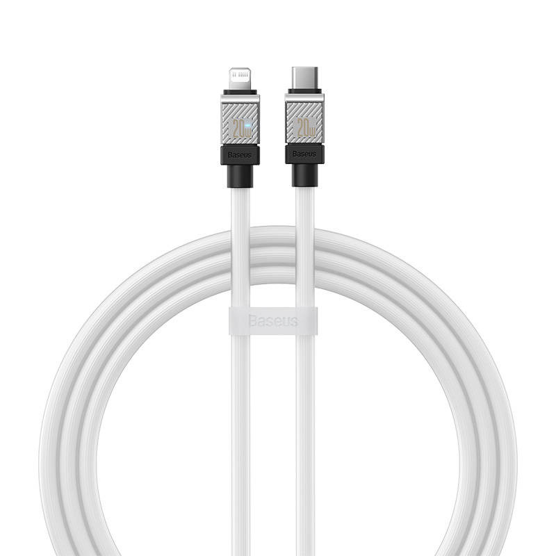 Kabel przewód USB Typ-C - Lightning / iPhone 200cm Baseus CoolPlay Series szybko ładujący 20W - biały (CAKW000102)