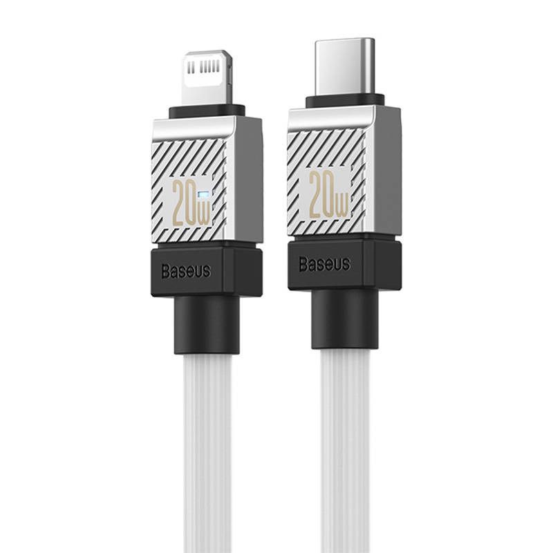 Kabel przewód USB Typ-C - Lightning / iPhone 200cm Baseus CoolPlay Series szybko ładujący 20W - biały (CAKW000102)