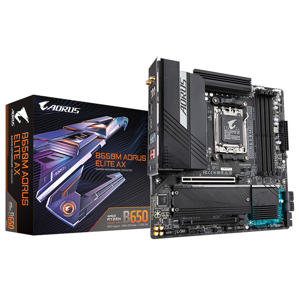Zdjęcie produktu: Płyta główna Gigabyte B650M AORUS ELITE AX AM5 Zdjęcie produktu: Płyta główna Gigabyte B650M AORUS ELITE AX AM5