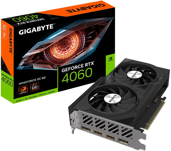 Zdjęcie produktu: Gigabyte GeForce RTX 4060 WINDFORCE OC 8GB GDDR6 DLSS 3 (GV-N4060WF2OC-8GD)