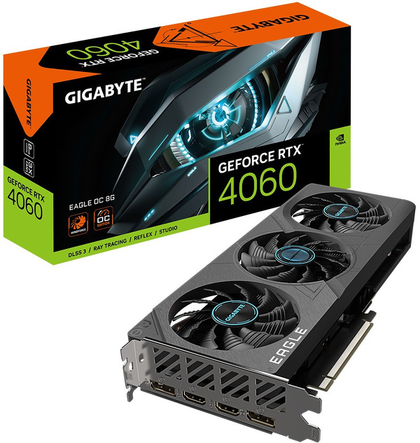 Zdjęcie produktu: Gigabyte GeForce RTX 4060 Eagle OC 8GB GDDR6 DLSS 3 (GV-N4060EAGLE OC-8GD)