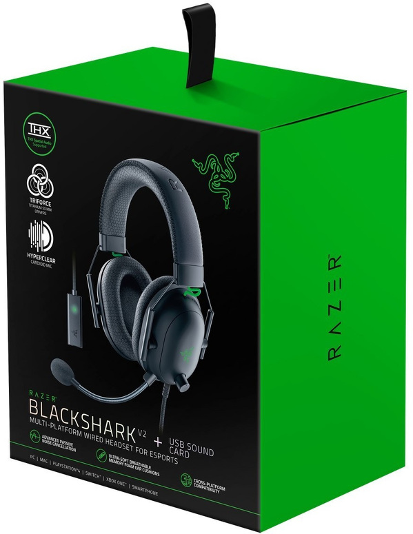 Zdjęcie produktu: Słuchawki Razer BlackShark V2 + USB Mic Zdjęcie produktu: Słuchawki Razer BlackShark V2 + USB Mic